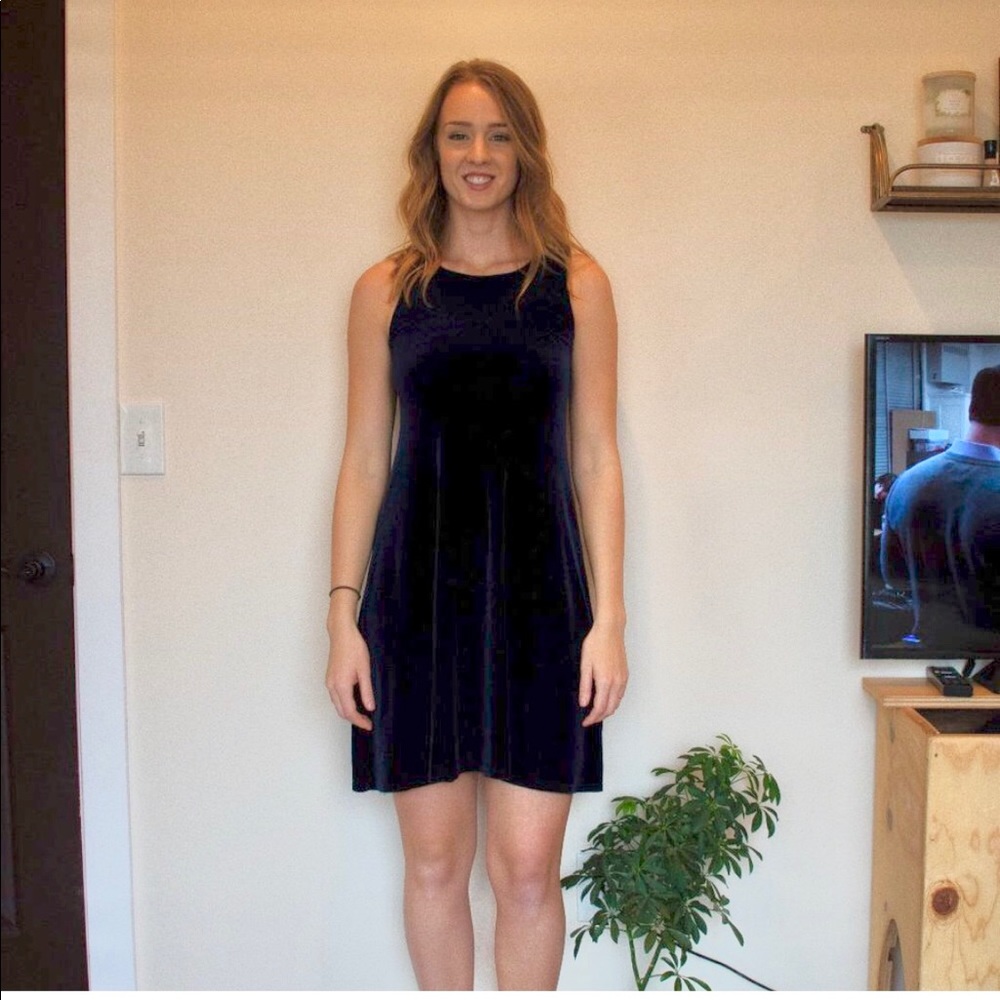 Vintage Dark Blue Velvet Dress